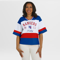 NHL Blue/White New York Rangers WEAR by Erin Andrews Women's Jersey Style Tee