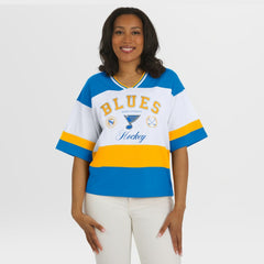 NHL Blue/White St. Louis Blues WEAR by Erin Andrews Women's Jersey Style Tee