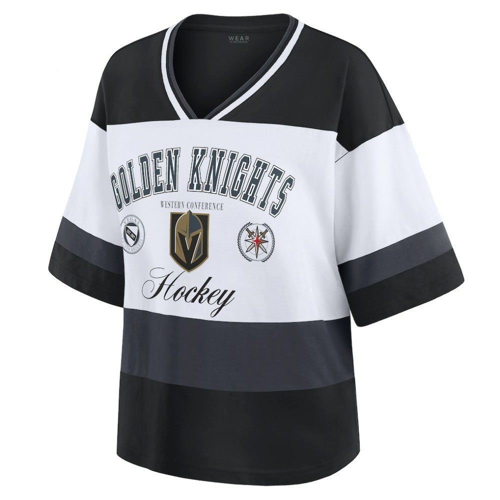 NHL Black/White Vegas Golden Knights WEAR by Erin Andrews Women's Jersey Style Tee