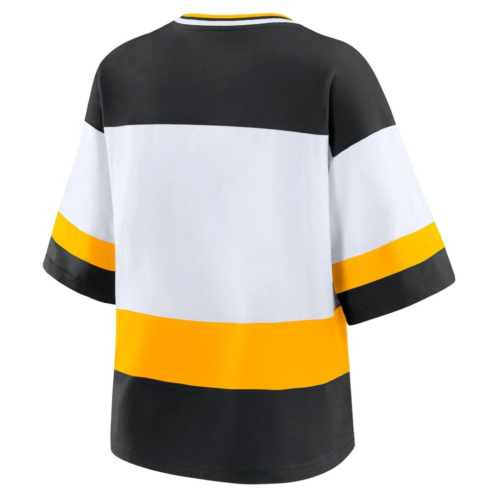 NHL Black/White Boston Bruins WEAR by Erin Andrews Women's Jersey Style Tee