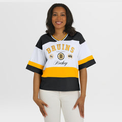 NHL Black/White Boston Bruins WEAR by Erin Andrews Women's Jersey Style Tee