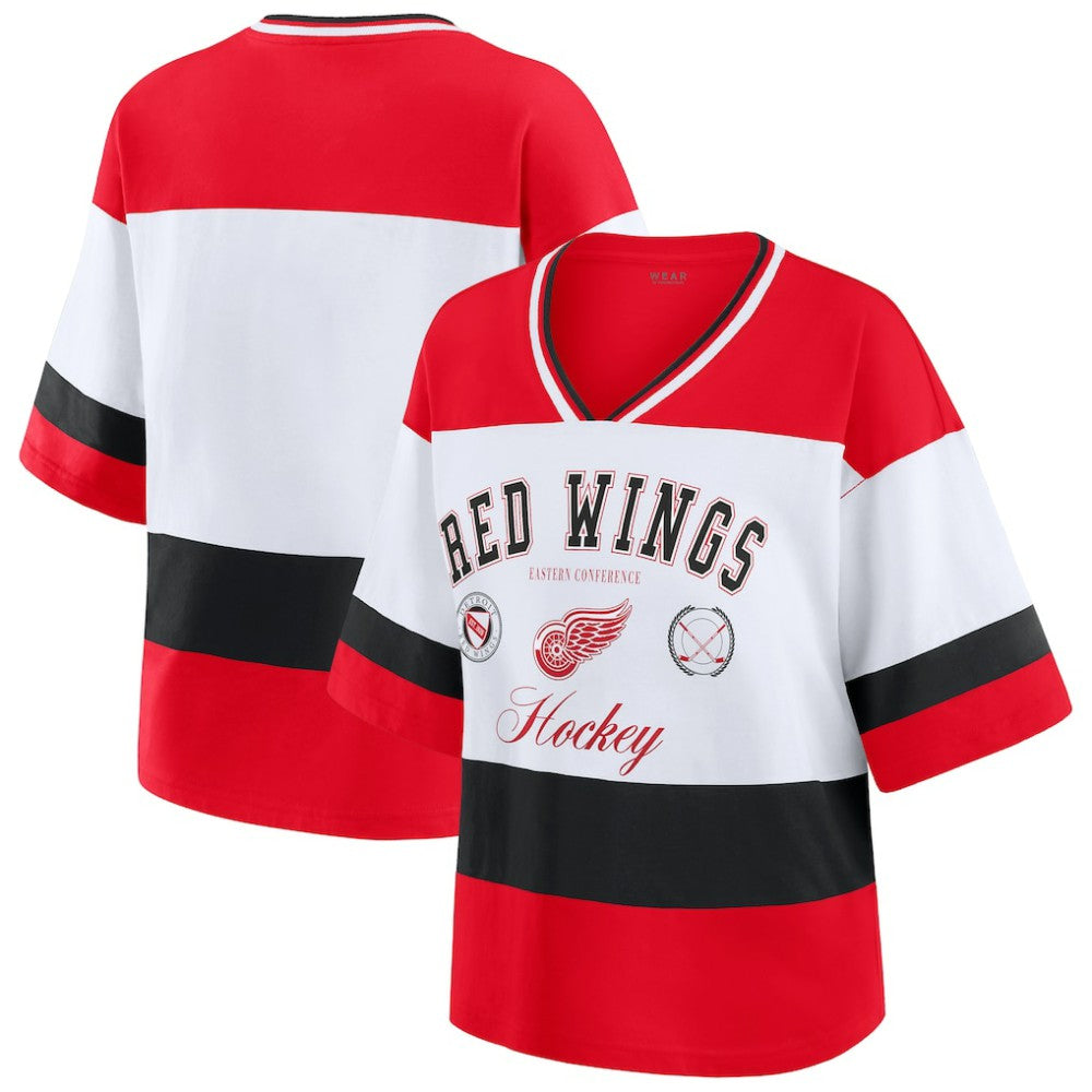 NHL Red/White Detroit Red Wings WEAR by Erin Andrews Women's Jersey Style Tee