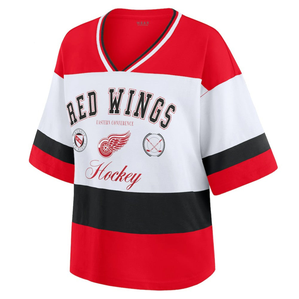 NHL Red/White Detroit Red Wings WEAR by Erin Andrews Women's Jersey Style Tee