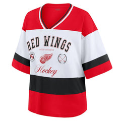 NHL Red/White Detroit Red Wings WEAR by Erin Andrews Women's Jersey Style Tee