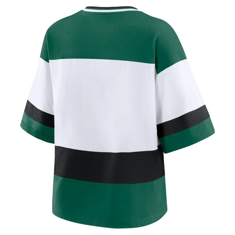 NHL Green/White Minnesota Wild WEAR by Erin Andrews Women's Jersey Style Tee