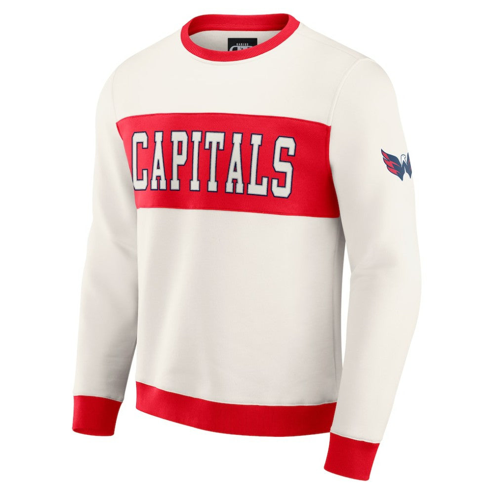 NHL Cream Washington Capitals Darius Rucker Collection by Fanatics Colorblock Pullover Sweatshirt
