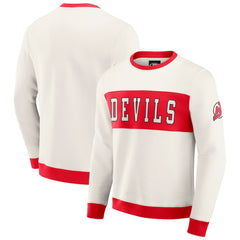 NHL Cream New Jersey Devils Darius Rucker Collection by Fanatics Colorblock Pullover Sweatshirt