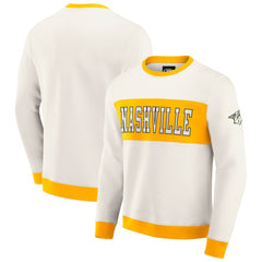 NHL Cream Nashville Predators Darius Rucker Collection by Fanatics Colorblock Pullover Sweatshirt