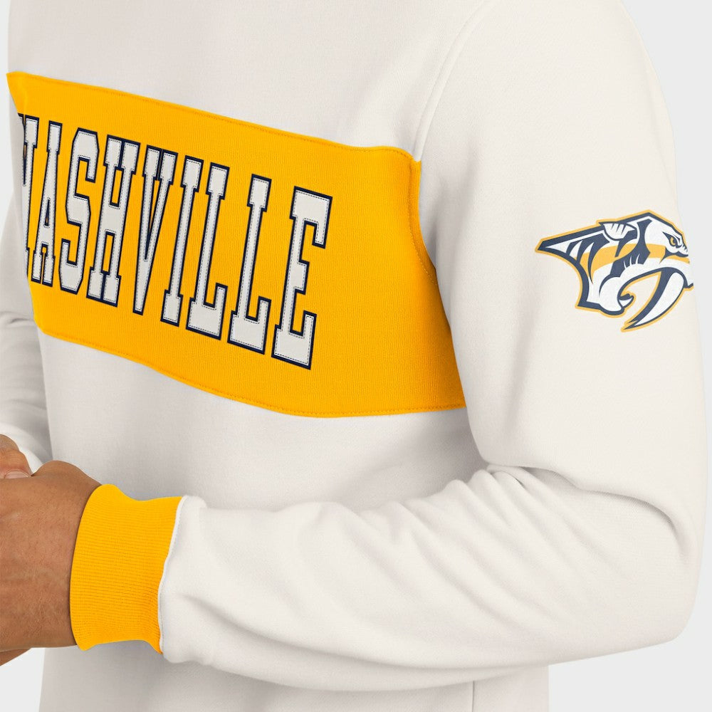 NHL Cream Nashville Predators Darius Rucker Collection by Fanatics Colorblock Pullover Sweatshirt