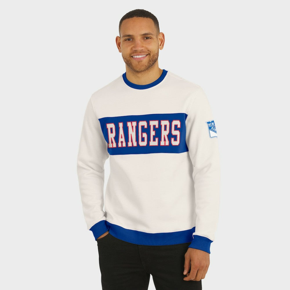 NHL Cream New York Rangers Darius Rucker Collection by Fanatics Colorblock Pullover Sweatshirt
