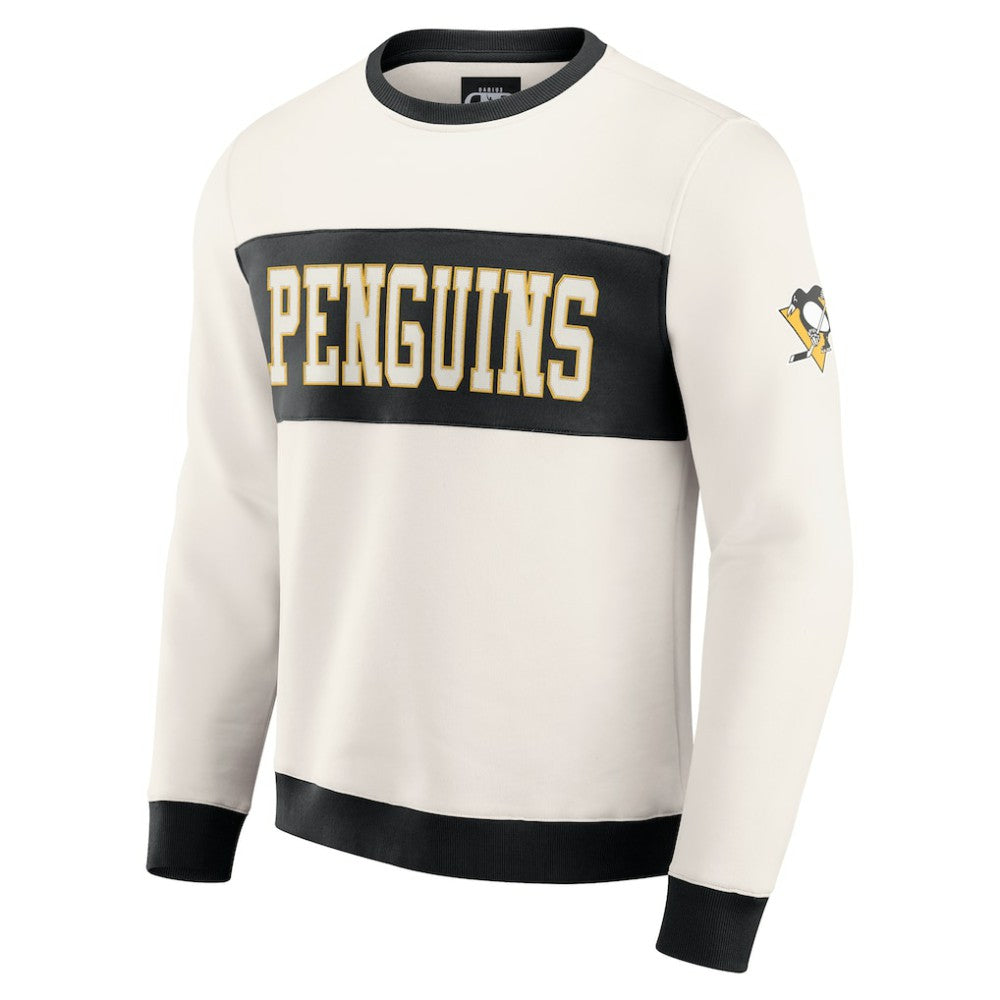 NHL Cream Pittsburgh Penguins Darius Rucker Collection by Fanatics Colorblock Pullover Sweatshirt