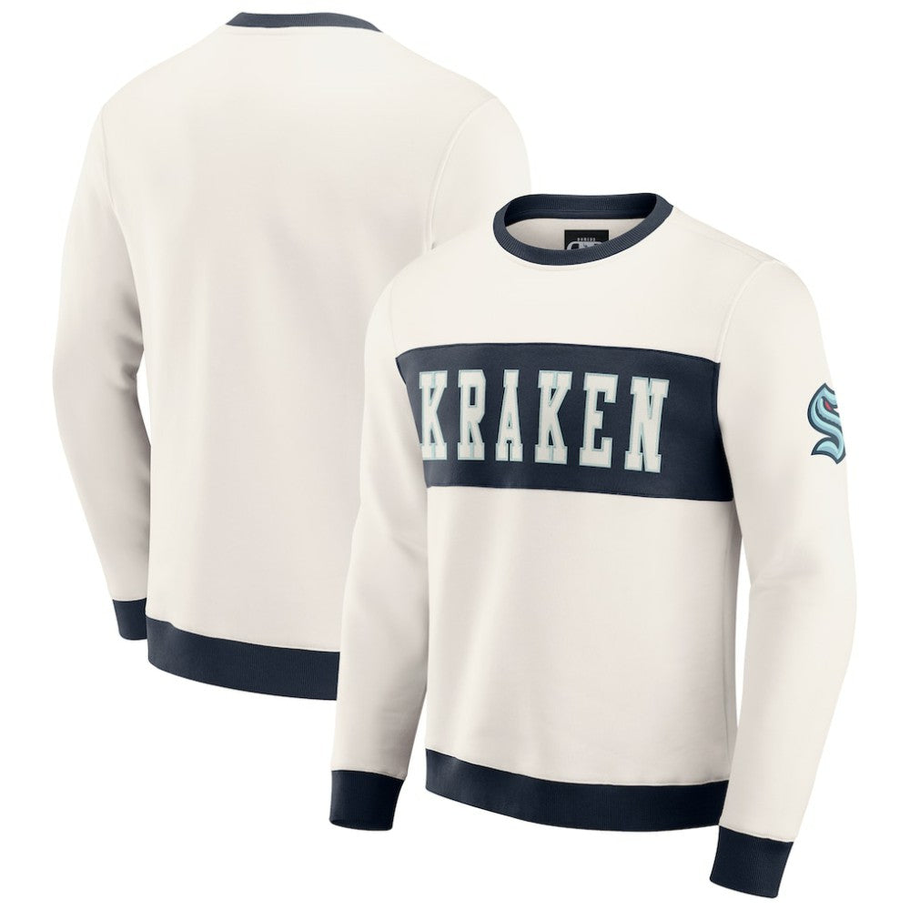 NHL Cream Seattle Kraken Darius Rucker Collection by Fanatics Colorblock Pullover Sweatshirt