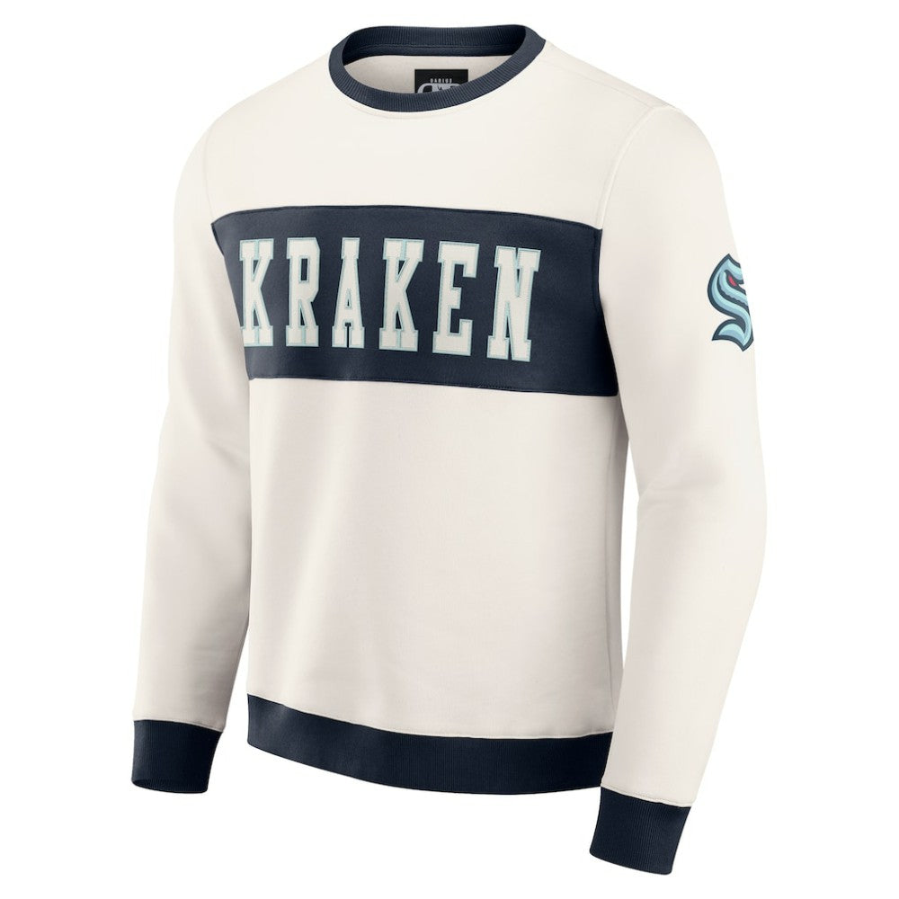 NHL Cream Seattle Kraken Darius Rucker Collection by Fanatics Colorblock Pullover Sweatshirt