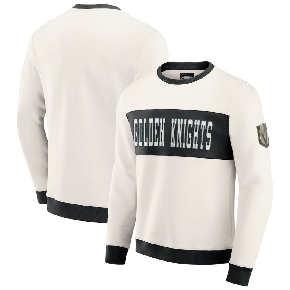 NHL Cream Vegas Golden Knights Darius Rucker Collection by Fanatics Colorblock Pullover Sweatshirt