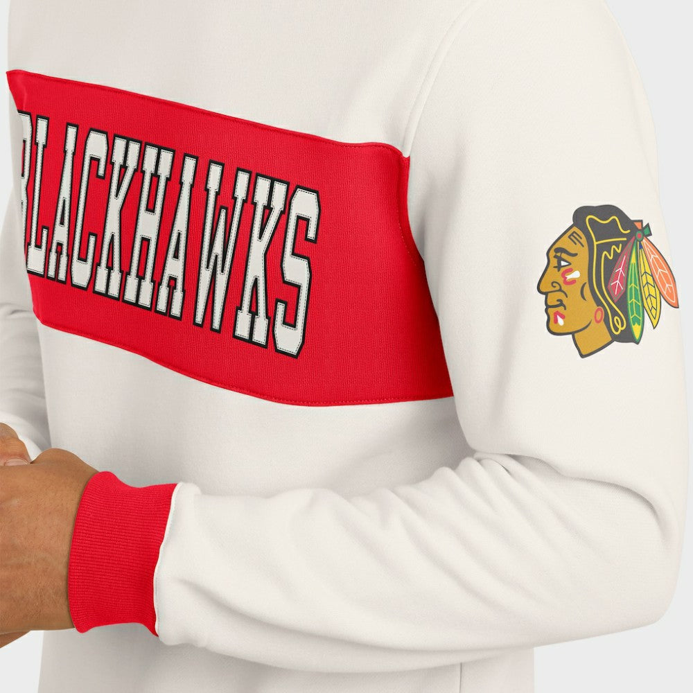 NHL Cream Chicago Blackhawks Darius Rucker Collection by Fanatics Colorblock Pullover Sweatshirt