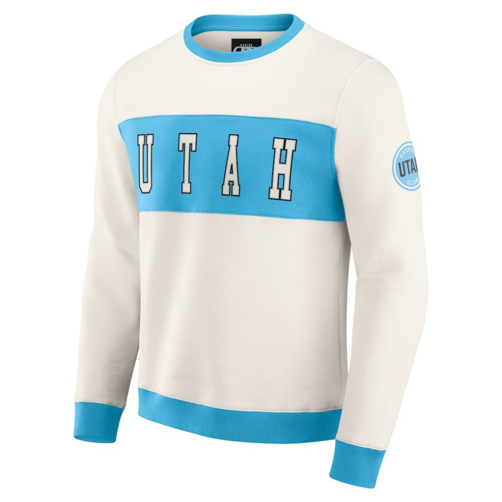 NHL Cream Utah Hockey Club Darius Rucker Collection by Fanatics Colorblock Pullover Sweatshirt