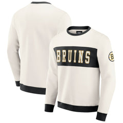 NHL Cream Boston Bruins Darius Rucker Collection by Fanatics Colorblock Pullover Sweatshirt
