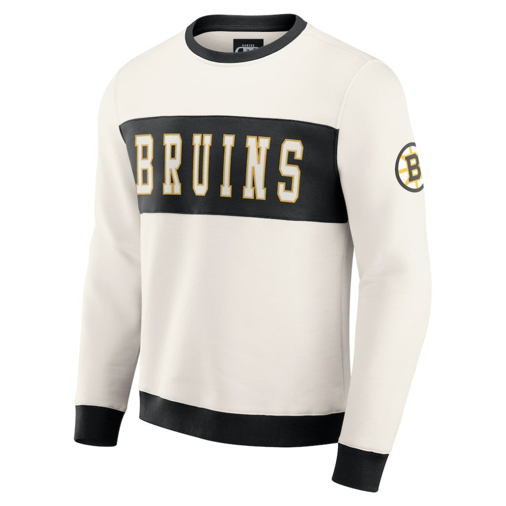 NHL Cream Boston Bruins Darius Rucker Collection by Fanatics Colorblock Pullover Sweatshirt