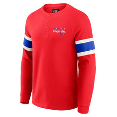 NHL Red Washington Capitals Darius Rucker Collection by Fanatics Waffle-Knit Raglan Long Sleeve Henley T-Shirt