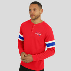 NHL Red Washington Capitals Darius Rucker Collection by Fanatics Waffle-Knit Raglan Long Sleeve Henley T-Shirt