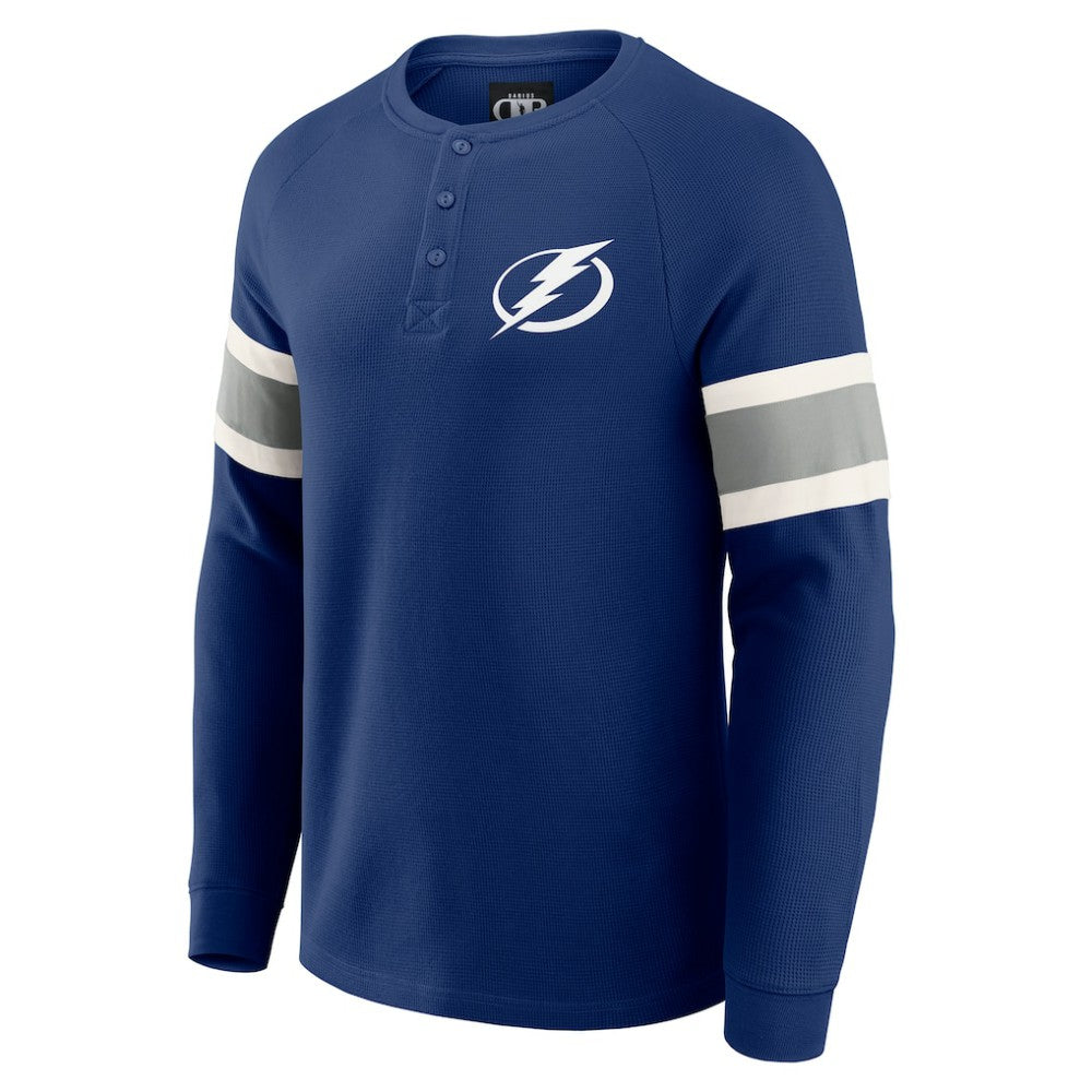 NHL Navy Tampa Bay Lightning Darius Rucker Collection by Fanatics Waffle-Knit Raglan Long Sleeve Henley T-Shirt