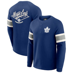 NHL Navy Toronto Maple Leafs Darius Rucker Collection by Fanatics Waffle-Knit Raglan Long Sleeve Henley T-Shirt