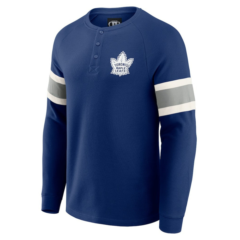 NHL Navy Toronto Maple Leafs Darius Rucker Collection by Fanatics Waffle-Knit Raglan Long Sleeve Henley T-Shirt