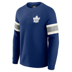 NHL Navy Toronto Maple Leafs Darius Rucker Collection by Fanatics Waffle-Knit Raglan Long Sleeve Henley T-Shirt