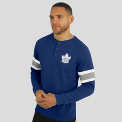 NHL Navy Toronto Maple Leafs Darius Rucker Collection by Fanatics Waffle-Knit Raglan Long Sleeve Henley T-Shirt