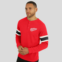 NHL Red Detroit Red Wings Darius Rucker Collection by Fanatics Waffle-Knit Raglan Long Sleeve Henley T-Shirt