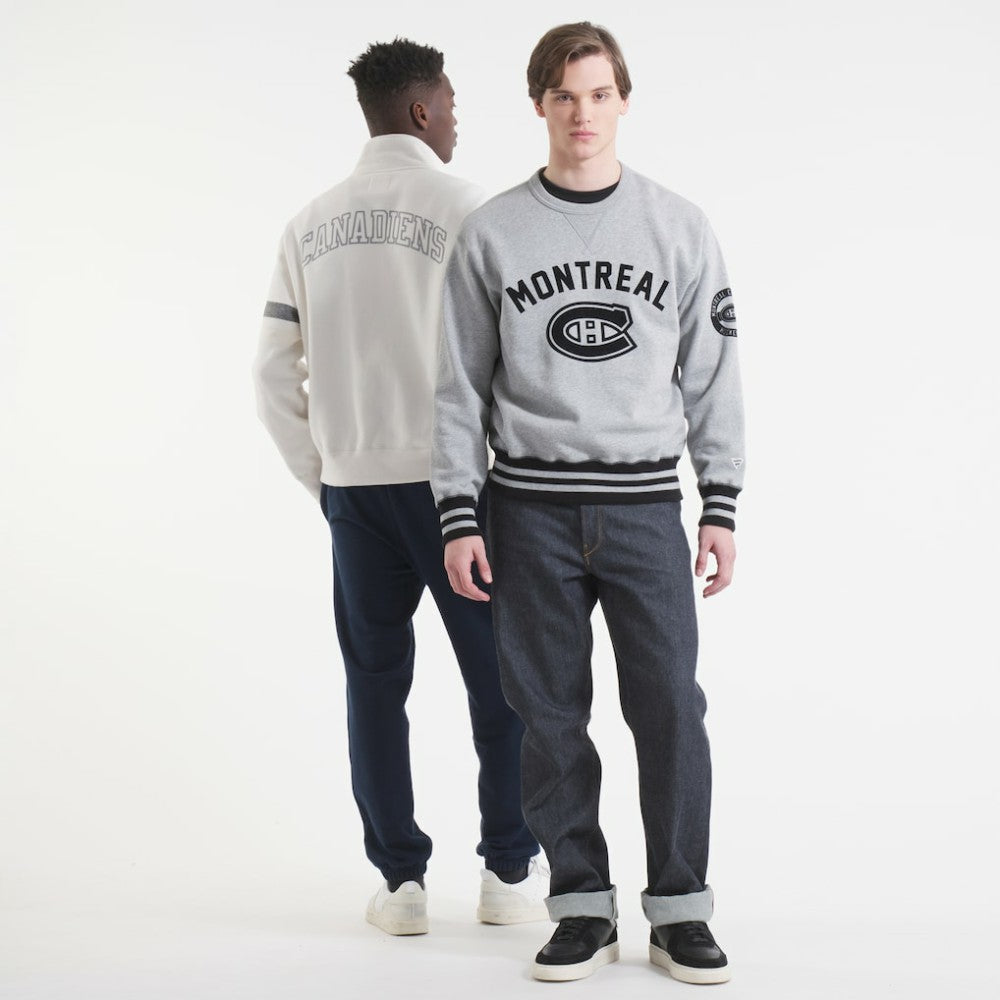 NHL Athletic Heather Gray Montreal Canadiens Todd Snyder by Fanatics Relaxed Canadian Fleece Crew