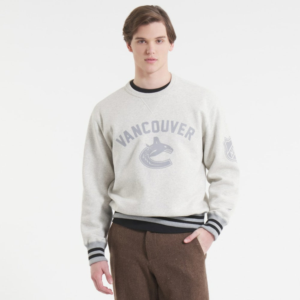 NHL Heather Gray Vancouver Canucks Todd Snyder by Fanatics Relaxed Canadian Fleece Crew