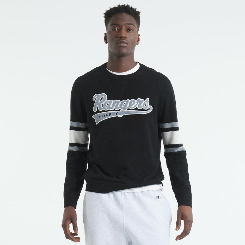 NHL Black New York Rangers Todd Snyder by Fanatics Cashmere Crew Sweater