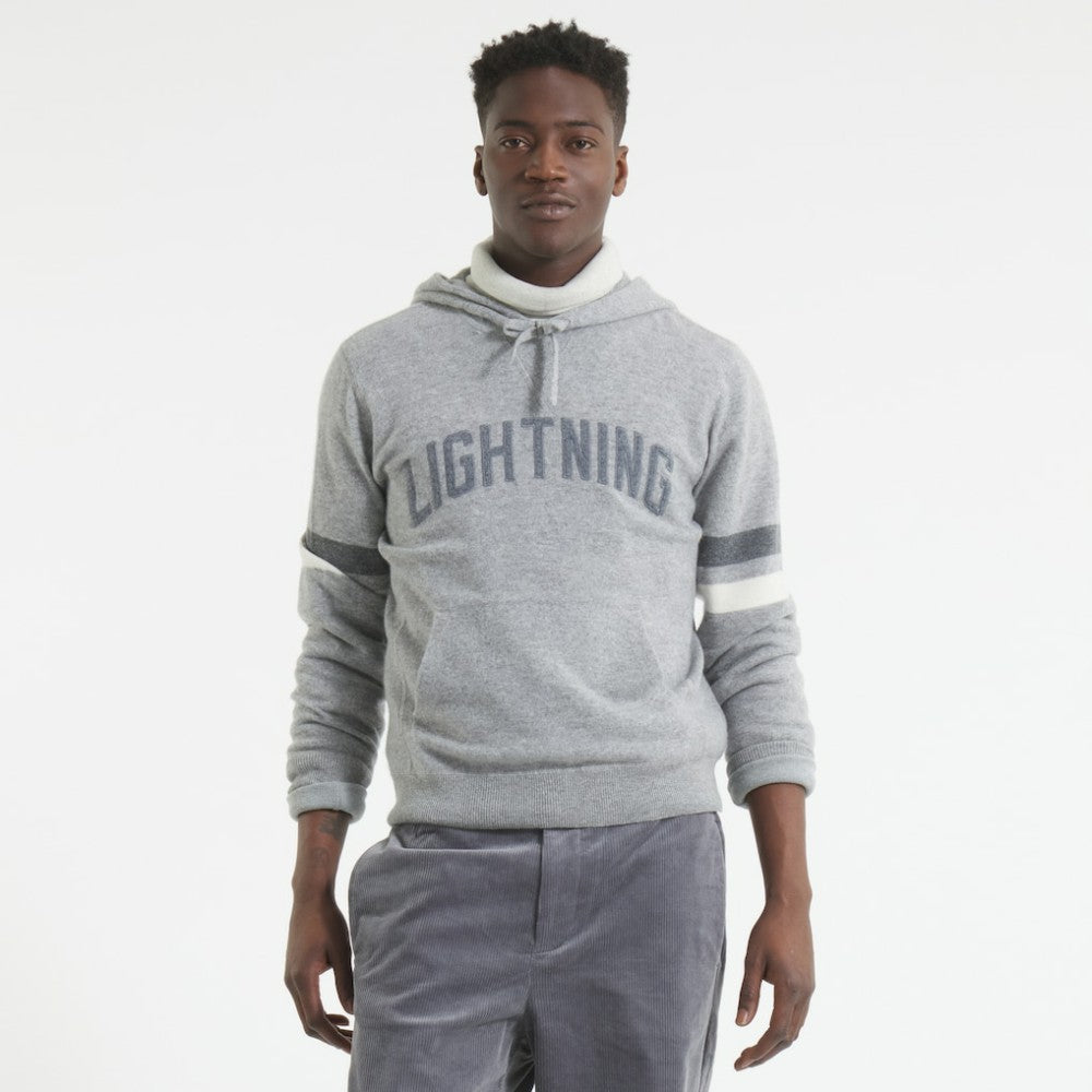 NHL Athletic Heather Gray Tampa Bay Lightning Todd Snyder by Fanatics Cashmere Hooded Sweater