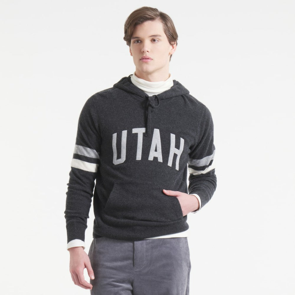 NHL Heather Black Utah Mammoth Todd Snyder by Fanatics Cashmere Hooded Sweater