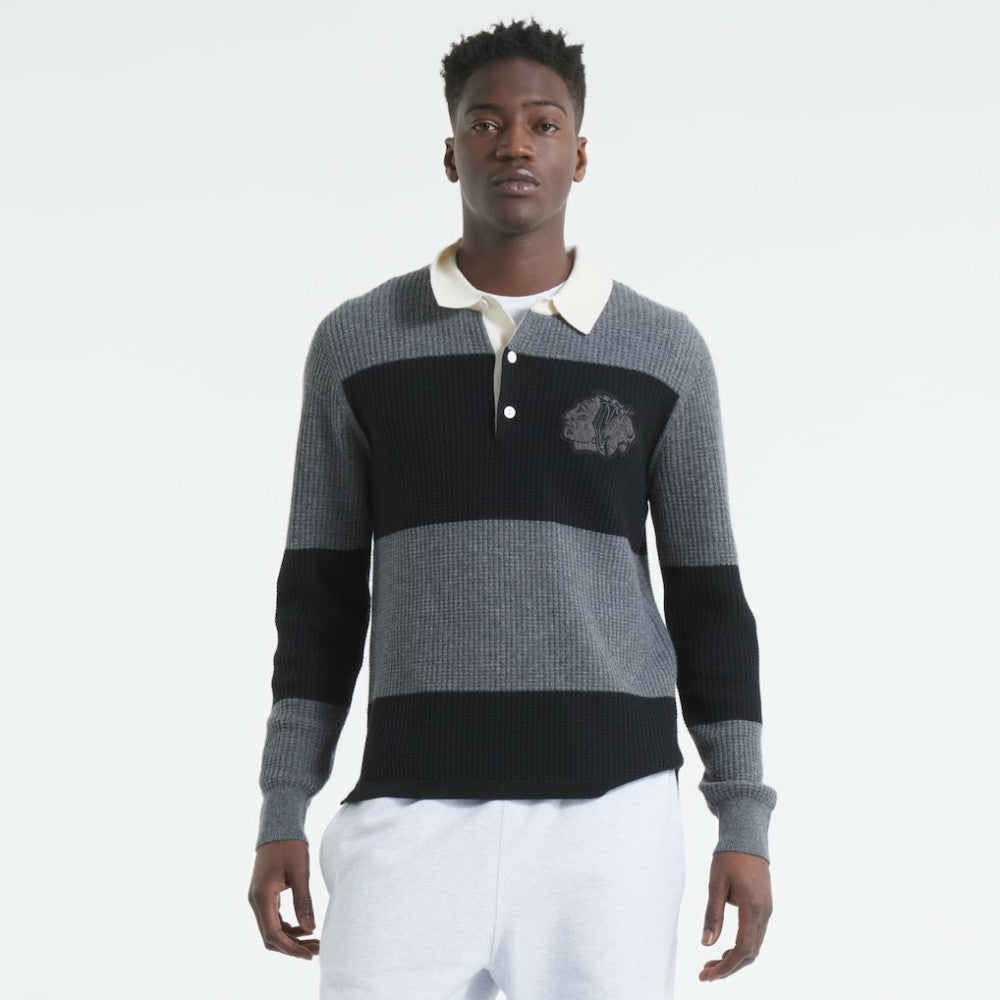 NHL Dark Heather Gray Chicago Blackhawks Todd Snyder by Fanatics Cashmere Rugby Sweater