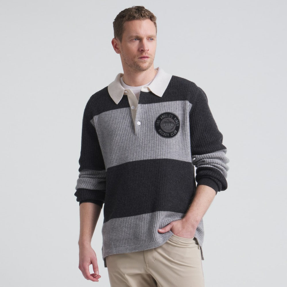NHL Athletic Heather Gray Los Angeles Kings Todd Snyder by Fanatics Cashmere Rugby Sweater