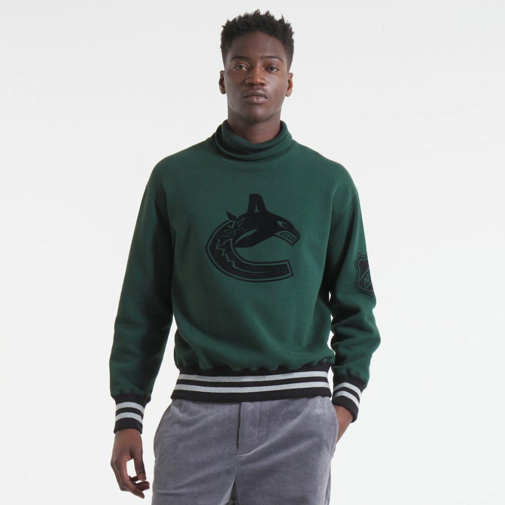NHL Dark Green Vancouver Canucks Todd Snyder by Fanatics Relaxed Canadian Fleece Turtleneck