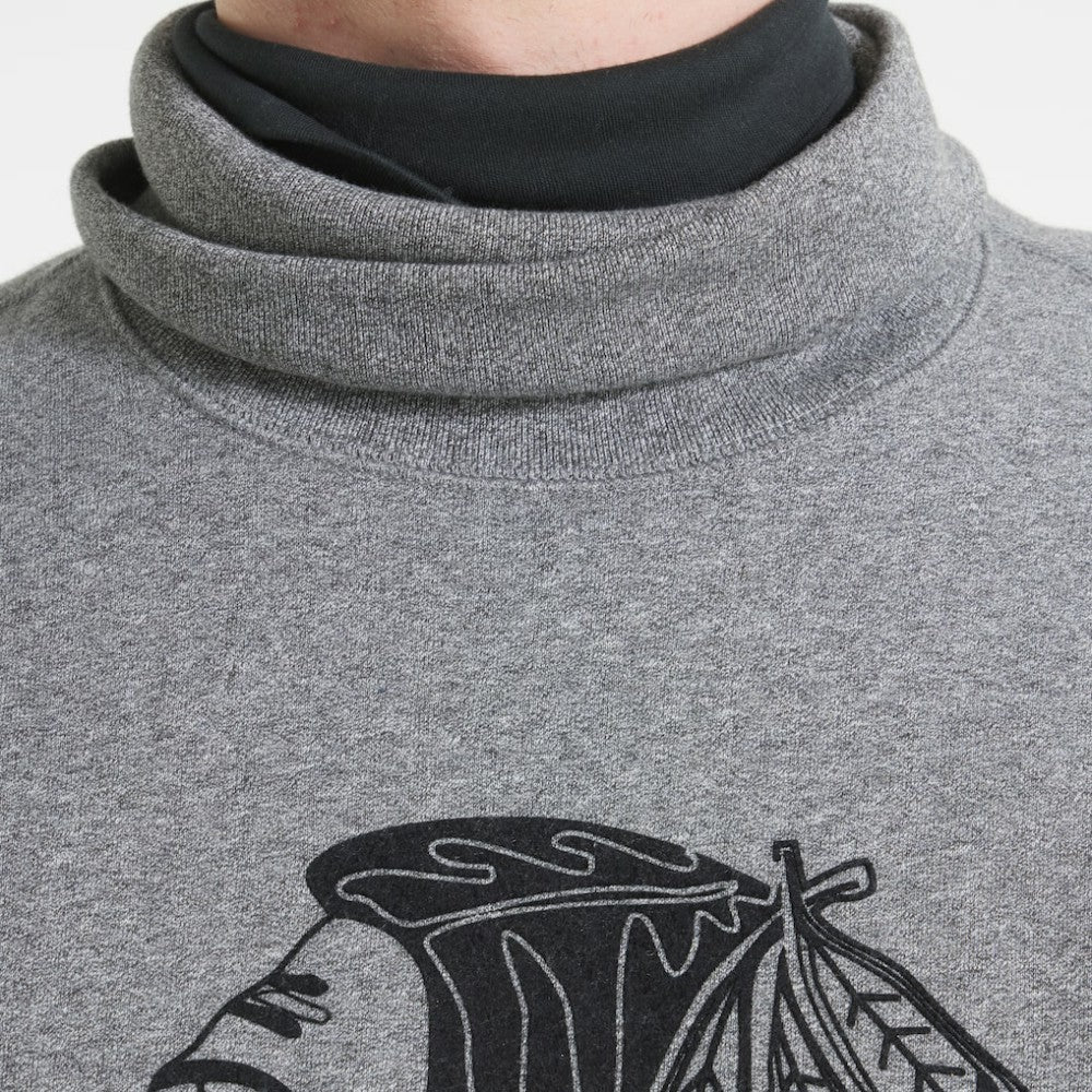 NHL Dark Heather Gray Chicago Blackhawks Todd Snyder by Fanatics Relaxed Canadian Fleece Turtleneck