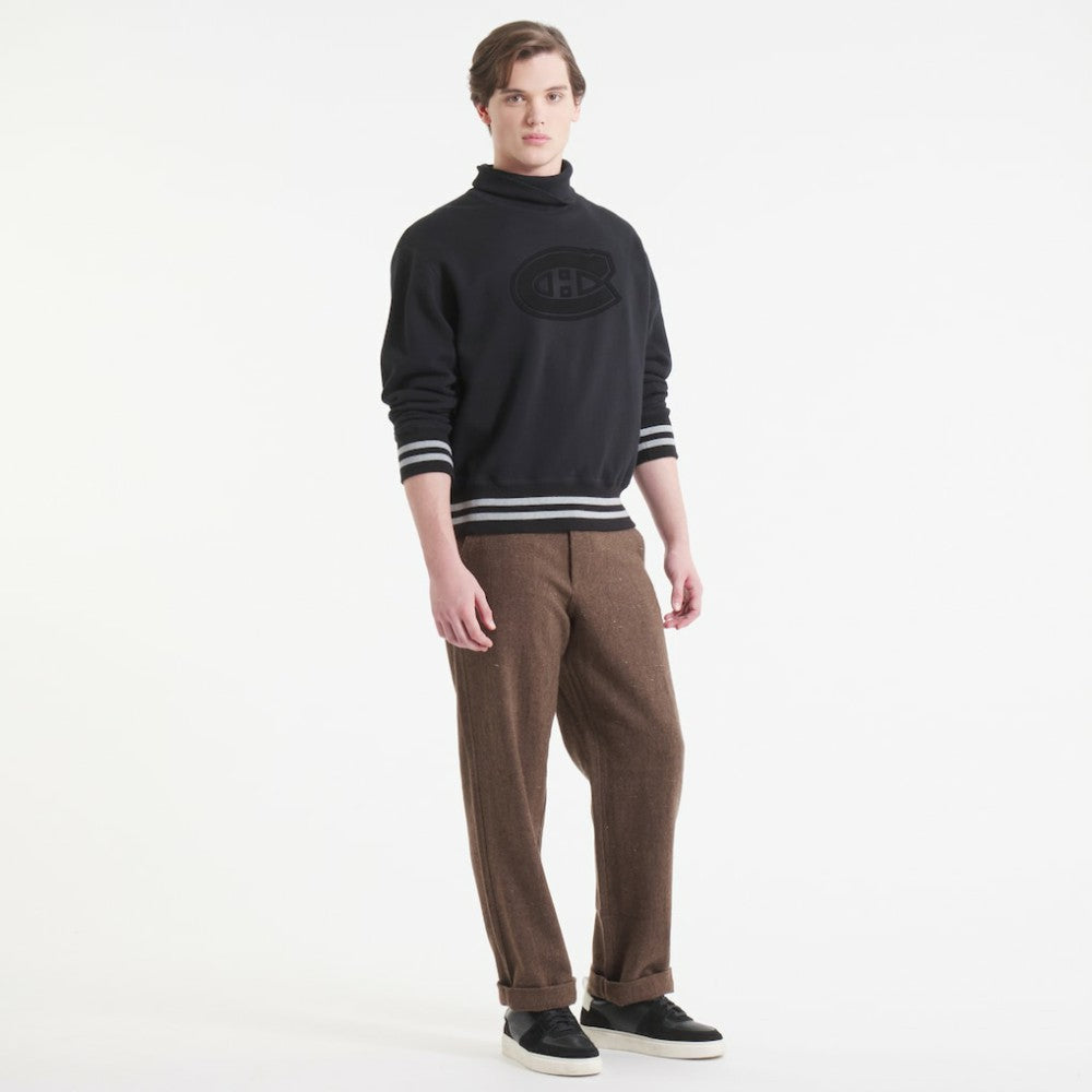 NHL Black Montreal Canadiens Todd Snyder by Fanatics Relaxed Canadian Fleece Turtleneck