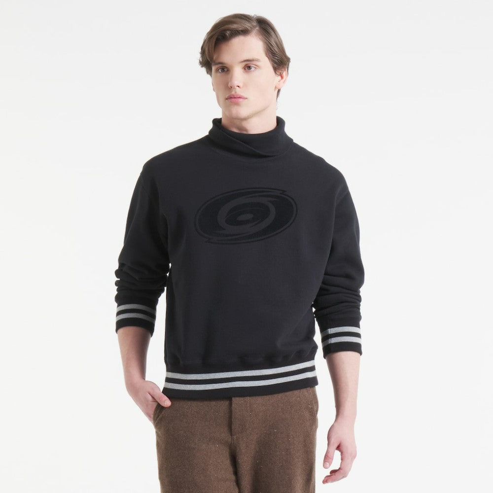 NHL Black Carolina Hurricanes Todd Snyder by Fanatics Relaxed Canadian Fleece Turtleneck