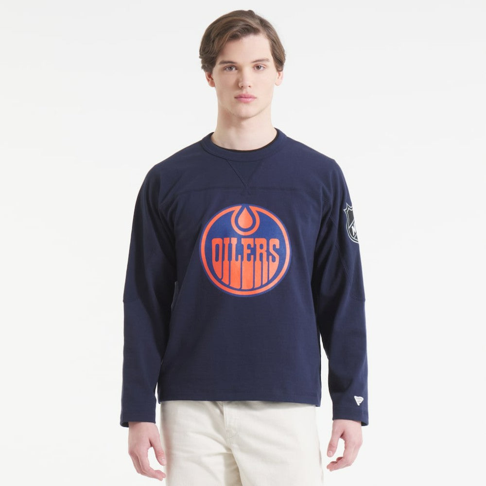 NHL Navy Edmonton Oilers Todd Snyder by Fanatics Heavyweight Football Jersey