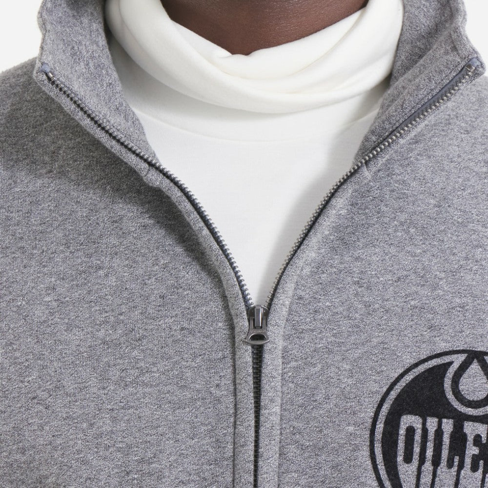 NHL Dark Heather Gray Edmonton Oilers Todd Snyder by Fanatics Full-Zip Fleece