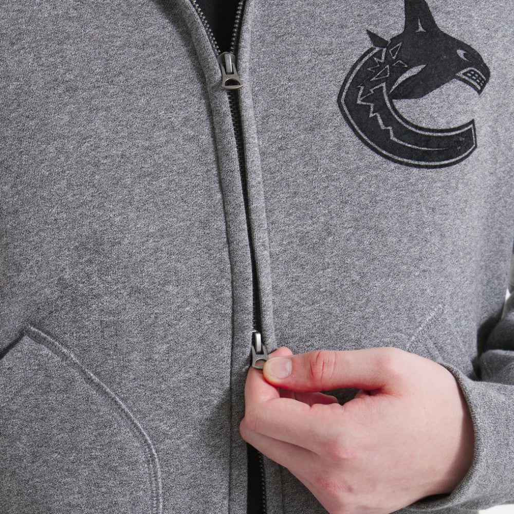 NHL Dark Heather Gray Vancouver Canucks Todd Snyder by Fanatics Full-Zip Fleece