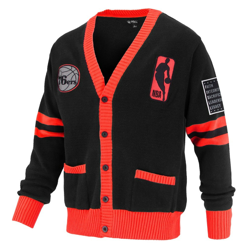 NBA Philadelphia 76ers FISLL Unisex Logoman Shadow Collection Full-Button Cardigan Sweater