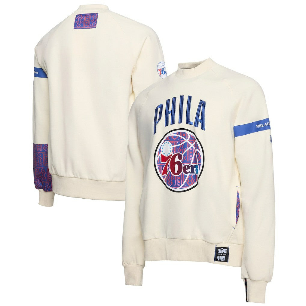 NBA Philadelphia 76ers NBA x Two Hype Culture & Hoops Collection Premium Pullover Sweatshirt - Cream cheap