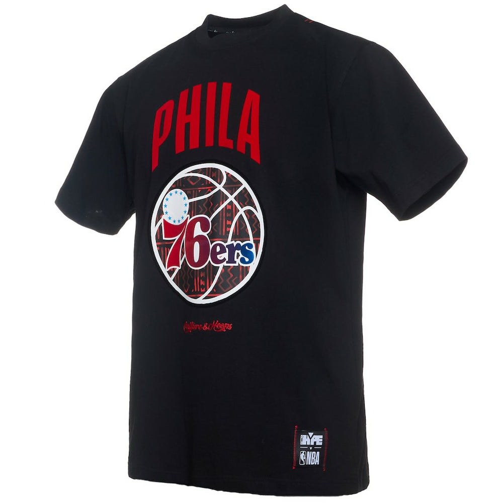 NBA Philadelphia 76ers NBA x Two Hype Culture & Hoops Collection Premium T-Shirt - Black shop