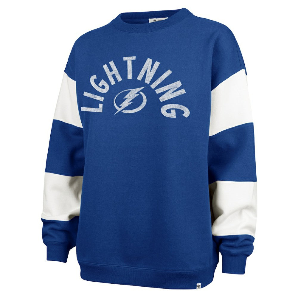 NHL Blue Tampa Bay Lightning '47 Women's Eephus Barred Pullover Sweatshirt