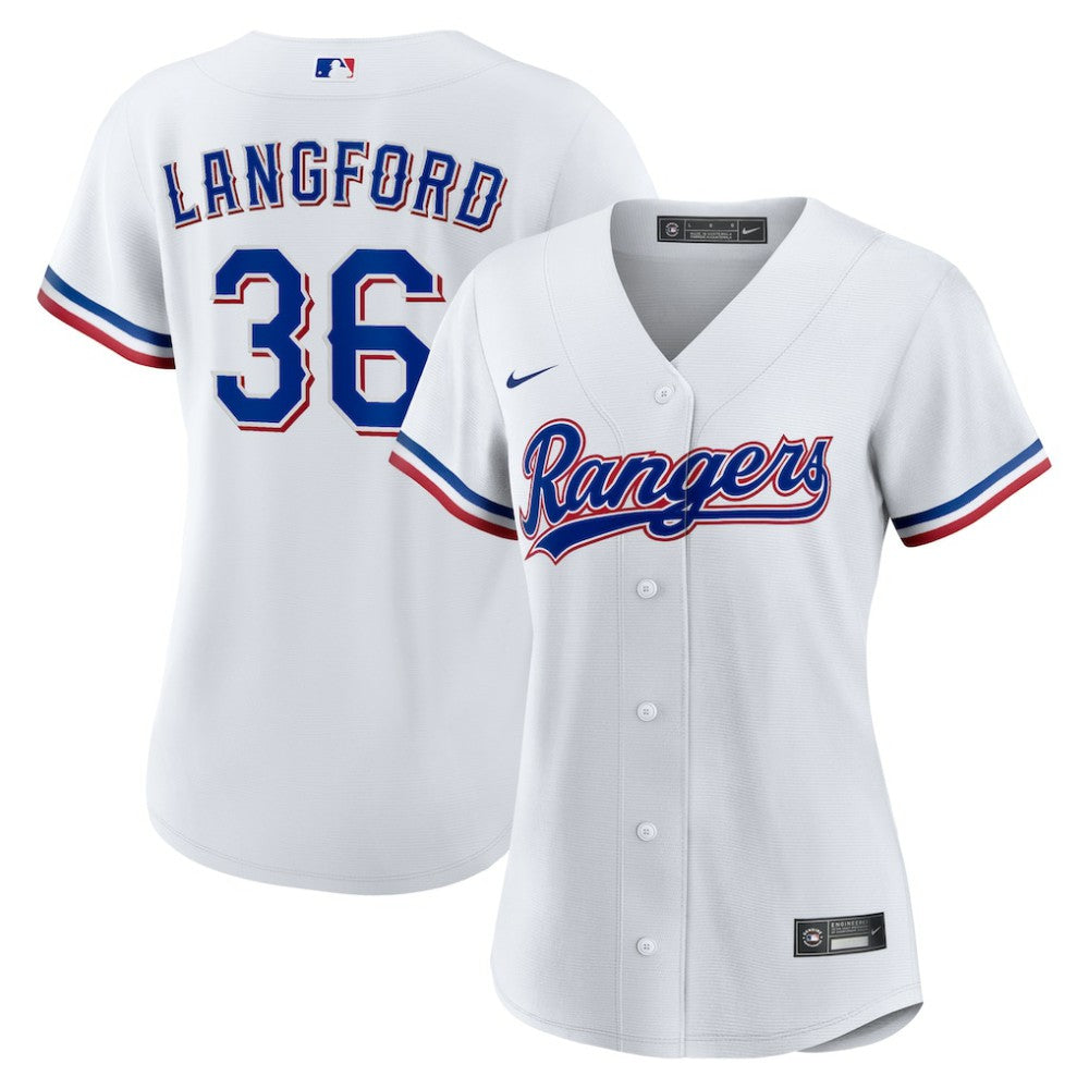 MLB Wyatt Langford Texas Rangers Nike Women's Home Replica Jersey