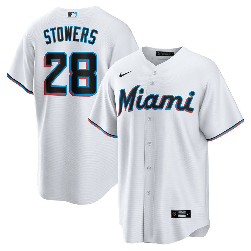 MLB Kyle Stowers Miami Marlins Nike Home Replica Jersey